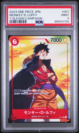 PSA 9 MINT JAPANESE ONE PIECE 2023 MONKEY D. LUFFY P-001 7-ELEVEN CAMPAIGN