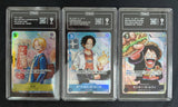 SET 3 TAG 9 MINT JAPANESE ONE PIECE 2024 Luffy Ace Sabo P-073 P-074 P-075