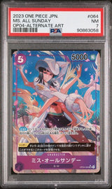 PSA 7 NM JAPANESE ONE PIECE 2023 MS. ALL SUNDAY OP04-064 SR ALTERNATE ART