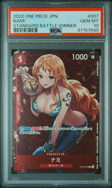 PSA 10 GEM MINT JAPANESE ONE PIECE 2022 Nami ST01-007 Standard Battle WINNER