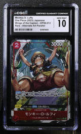 CGC 10 GEM MINT Japanese One Piece 2023 Monkey D. Luffy OP06-013 Alt Art