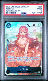PSA 9 MINT JAPANESE ONE PIECE 2023 REBECCA OP05-091 ALTERNATE ART