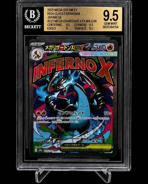 BGS 9.5 MINT+ JAPANESE POKEMON 2025 Mega Charizard X ex 223/193 Mega Dream M2a