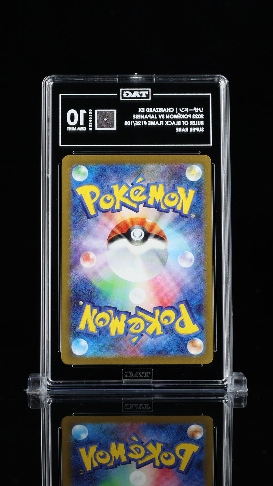 TAG 10 GEM MINT Japanese Pokemon 2023 CHARIZARD ex 125/108 SAR BLACK FLAME SV3
