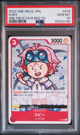 PSA 10 GEM MINT JAPANESE ONE PIECE 2022 KOBY P-014 ONE PIECE FILM RED TD