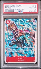 PSA 10 GEM MINT JAPANESE ONE PIECE 2023 MARCO OP03-013 PILLARS OF STRENGTH