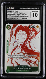 CGC 10 GEM MINT JAPANESE ONE PIECE 2025 MONKEY D. LUFFY OP07-033 Red&White PROMO