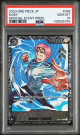 PSA 10 GEM MINT JAPANESE ONE PIECE 2023 KOBY OP02-098  OFFICIAL EVENT PRIZE