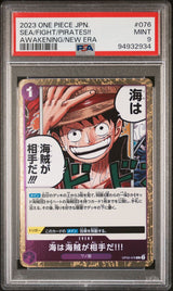 PSA 9 MINT JAPANESE ONE PIECE 2023 SEA/FIGHT/PIRATES!! OP05-076 AWAKENING