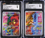 SET 2 CGC 9 MINT Japanese Pokemon Deerling 073/071 Sawsbuck 074/071 AR sv5M