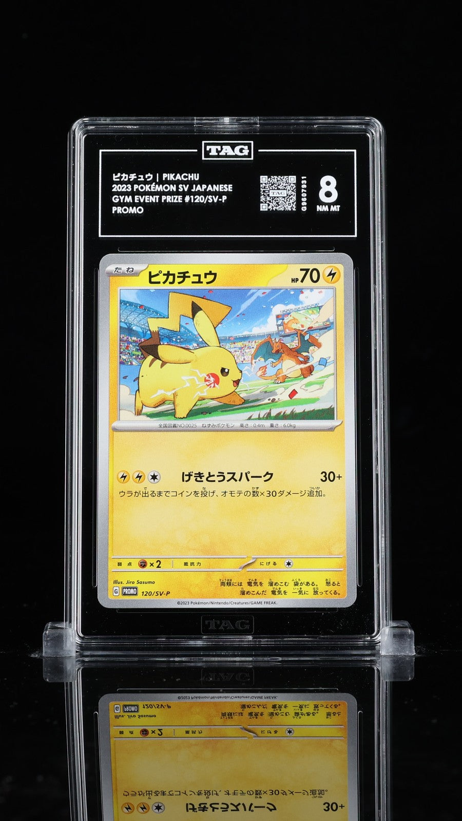 TAG 8 NM MT JAPANESE POKEMON 2023 PIKACHU 120/SV-P GYM EVENT PROMO