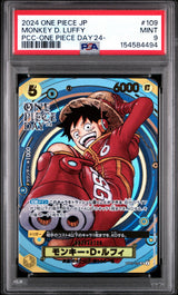 PSA 9 MINT Japanese ONE PIECE 2024 Monkey D Luffy OP07-109 One Piece Day'24