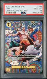 PSA 10 GEM MINT JAPANESE ONE PIECE 2023 ENEL OP05-100 SPECIAL ALT.ART