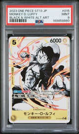 PSA 9 MINT Japanese ONE PIECE 2023 MONKEY D. LUFFY ST13-015 BLACK & WHITE