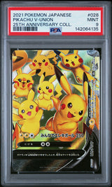 PSA 9 MINT JAPANESE POKEMON 2021 PIKACHU V-UNION 028/028 25TH ANNIVER S8a