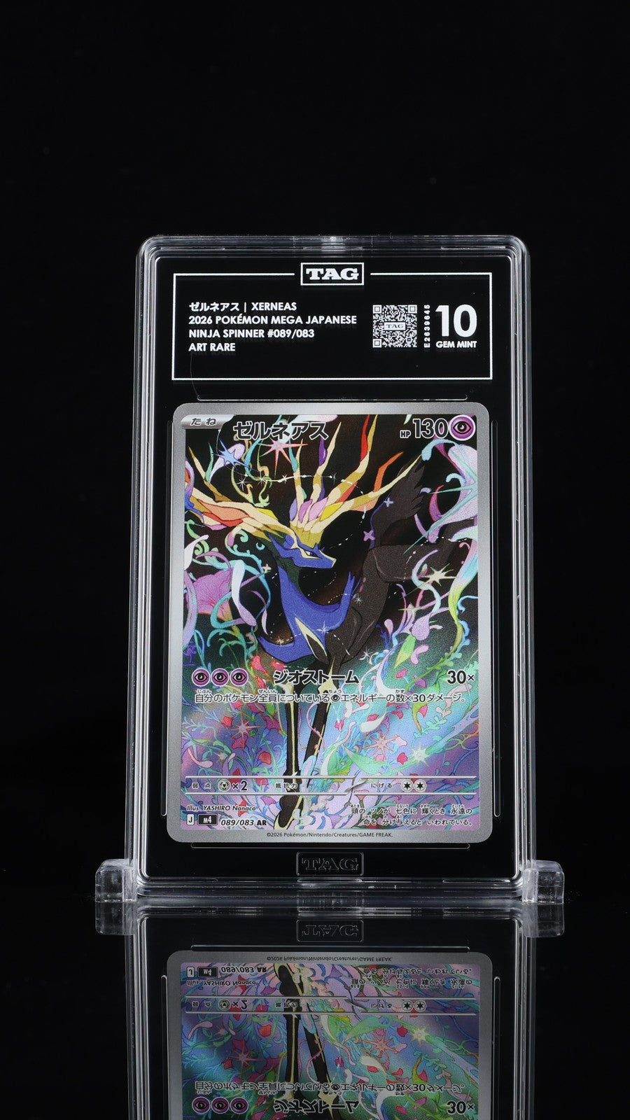 TAG 10 GEM MINT JAPANESE POKEMON 2026 Xerneas 089/083 Ninja Spinner M4