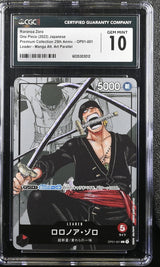 CGC 10 GEM MINT JAPANESE ONE PIECE 2022 Roronoa Zoro OP01-001 25th Premium