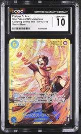 CGC 10 GEM MINT Japanese One Piece 2025 Portgas D. Ace OP13-119 Carrying on His