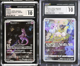 Set 2 CGC 10 GEM MINT Japanese Pokemon Mew & Mewtwo 183/172 S12a 183/165 SV2a