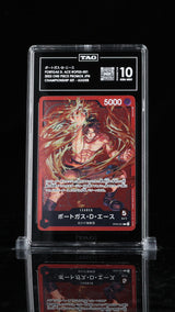 TAG 10 GEM MINT JAPANESE ONE PIECE 2023 PORTGAS D. ACE OP03-001 CHAMPIONSHIP