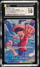 CGC 10 GEM MINT Japanese One Piece 2024 Monkey D Luffy P-055 The Best PRB-01