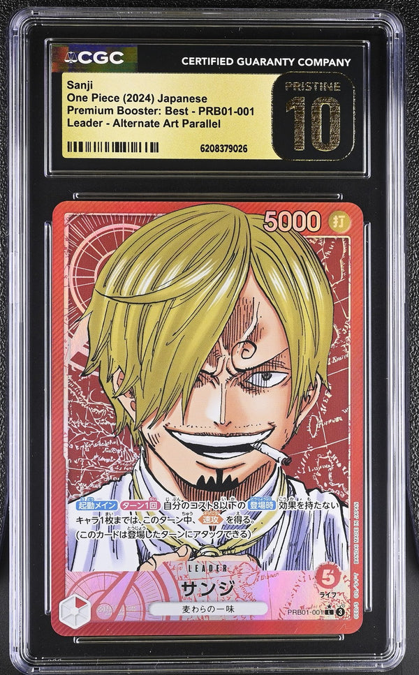 CGC 10 PRISTINE One Piece 2024 Sanji PRB01-001 Premium Booster Alternate Art reference photo