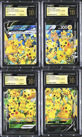 SET 4 CGC 10 PRISTINE JAPANESE POKEMON 2021 Pikachu V-UNION 025-028 SEQUENTIAL 4