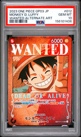 PSA 10 GEM MINT Japanese One Piece 2023 Monkey Luffy OP13-118 WANTED ALT ART