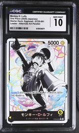 CGC 10 GEM MINT One Piece 2026 Monkey D. Luffy ST29-001 Starter Deck Alt Art B&W
