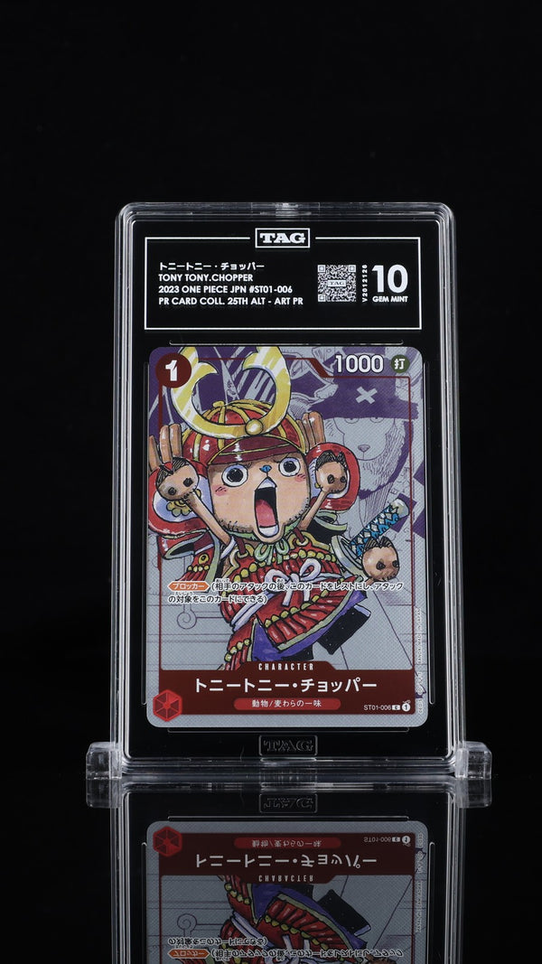TAG 10 GEM MINT One Piece 2022 Tony Tony Chopper ST01-006 Parallel 25th ANV. reference photo