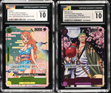 SET 2 CGC 10 GEM Japanese One Piece 2024 O-NAMI ZORO-JUUROU OP06-101 OP05-067