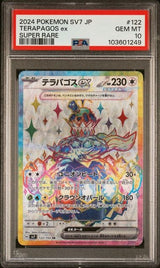 PSA 10 GEM MINT Japanese Pokemon Card Terapagos ex 122/102 Stellar Miracle SV7