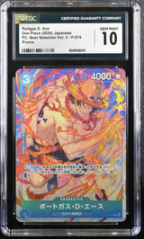 CGC 10 GEM MINT Japanese One Piece 2024 Portgas D. Ace P P-074 Selection Vol. 3