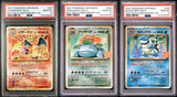 SET 3 PSA 10 GEM MINT JAPANES POKEMON Charizard Venusaur Blastoise 001-/025 S8aP