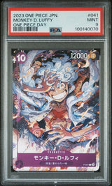 PSA 9 MINT JAPANESE ONE PIECE 2023 MONKEY D. LUFFY P-041 ONE PIECE DAY