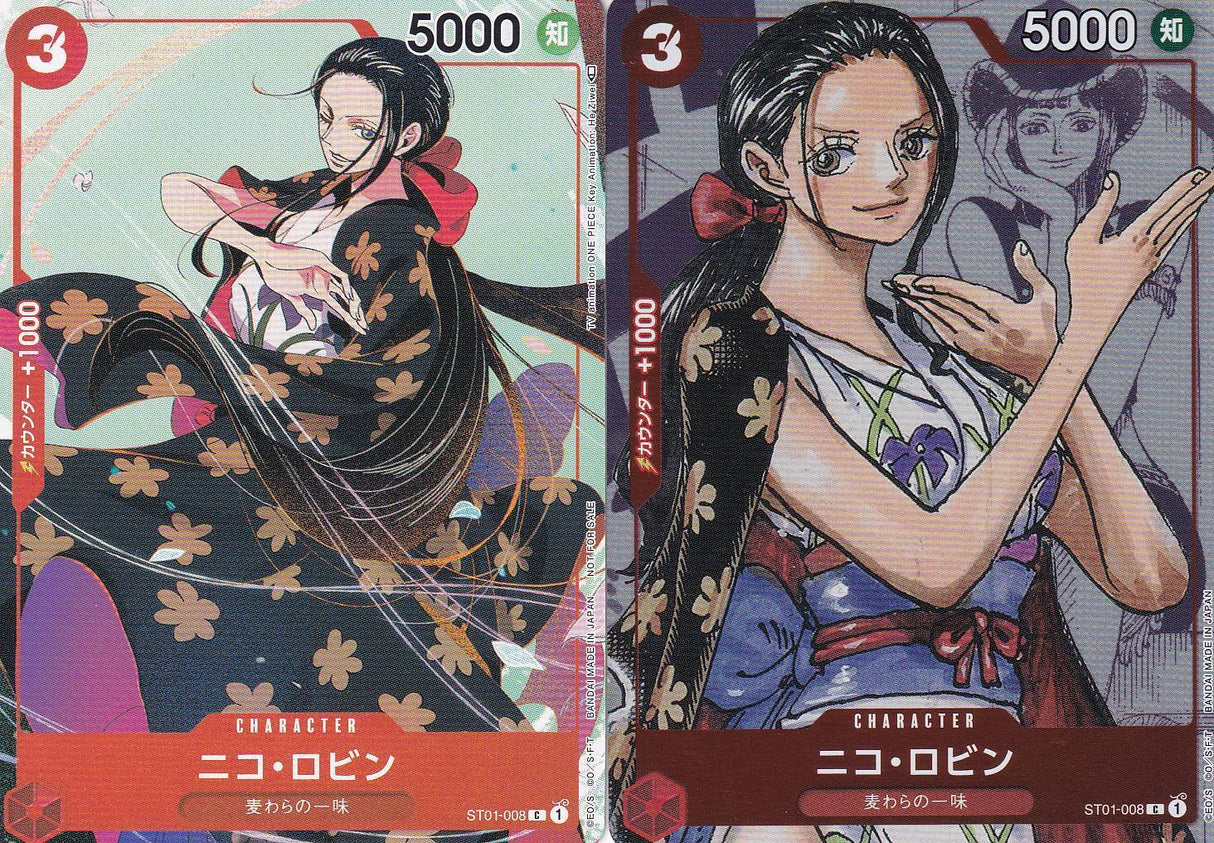 SET 2 Japanese One Piece Card NICO ROBIN ST01-008 25TH & PROMOTION CARD SET3