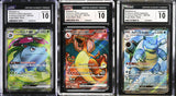 SET 3 CGC 10 GEM Japanese Venusaur Charizard  Blastoise 184/165 185 186/165 SV2a