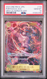 PSA 10 GEM MINT JAPANESE ONE PIECE 2024 PORTGAS D. ACE OP07-119 ALTERNATE ART