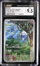 CGC 9.5 MINT+ Japanese Pokemon 2024 Meditite 111/102 Scarlet&Violet AR SV7