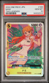 PSA 10 GEM MINT JAPANESE ONE PIECE 2024 Nami OP08-106 Two Legends SR