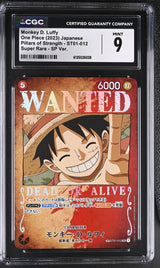 CGC 9 MINT Japanese One Piece 2023 Monkey Luffy ST01-012 Wanted Dead SR