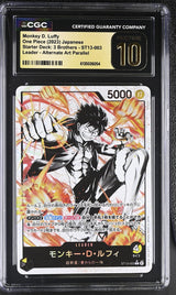 CGC 10 PRISTINE JAPANESE ONE PIECE 2023 Monkey D. Luffy ST13-003 Black & White
