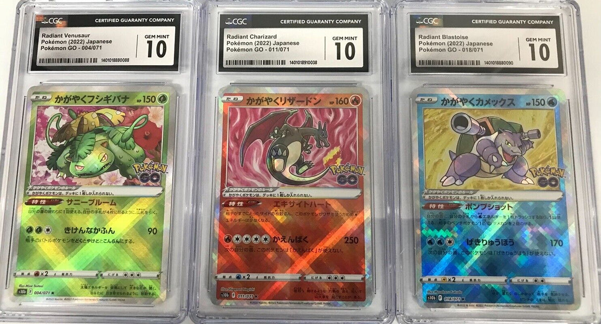 SET 3 CGC 10 S10b Japanese Pokemon R.Charizard Venusaur Blastoise 04-011-018/071