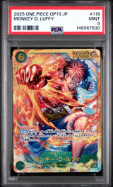 PSA 9 MINT Japanese One Piece 2025 Monkey D. Luffy OP13-118 Carrying on His