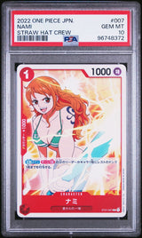 PSA 10 GEM MINT JAPANESE ONE PIECE 2022 NAMI ST01-007 STRAW HAT CREW