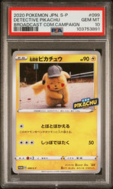 PSA 10 GEM MINT JAPANESE POKEMON 2020 DETECTIVE PIKACHU 099/S-P BROADCAST PROMO