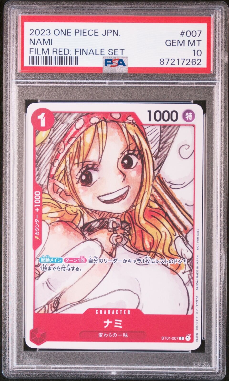 PSA 10 GEM MINT JAPANESE ONE PIECE 2023 NAMI ST01-007 FILM RED: FINALE SET