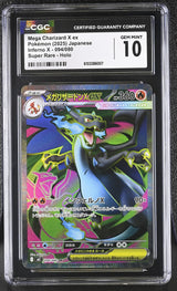 CGC 10 GEM MINT JAPANESE POKEMON 2025 Mega Charizard X ex 094/080 Inferno X M2