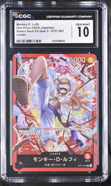 CGC 10 GEM MINT Japanese One Piece 2024 Monkey D. Luffy ST21-001 Starter GEAR 5