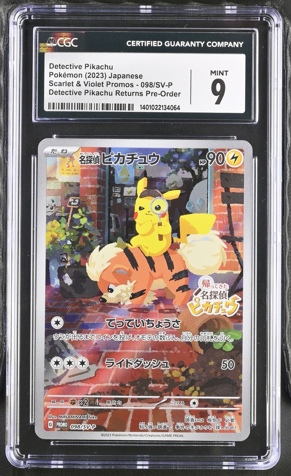 CGC 9 MINT Japanese Pokemon 2023 Detective Pikachu 098/SV-P Detective PROMO